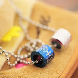 Collier Et Pendentif Romantiques En Titane Bleu Style Bible (Une Paire)