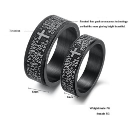 Bague En Titane Avec Croix De Haute Qualité Pour Les Amoureux