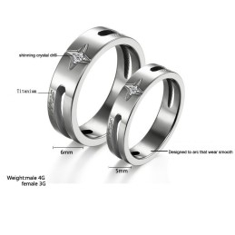 Bague En Titane Étoile De Qualité Stable Pour Les Amoureux