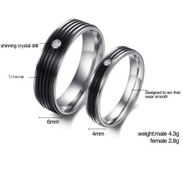 Bague En Titane Concise De Qualité Supérieure Pour Les Amoureux