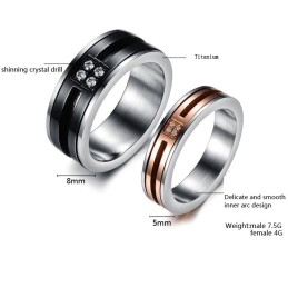 Bague En Titane En Forme De Roue, Complète Et Conforme Aux Spécifications, Pour Les Amoureux
