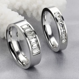 Bagues En Titane Pour Amoureux Avec Strass