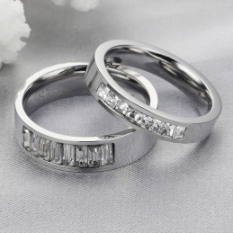 Bagues En Titane Pour Amoureux Avec Strass