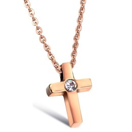Collier En Titane Avec Croix Et Strass, La Reine De La Qualité