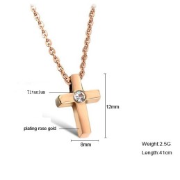 Collier En Titane Avec Croix Et Strass, La Reine De La Qualité