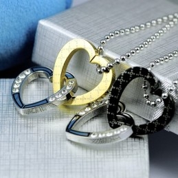 Pendentif Et Collier En Titane Pour Couple Tendance (Une Paire)