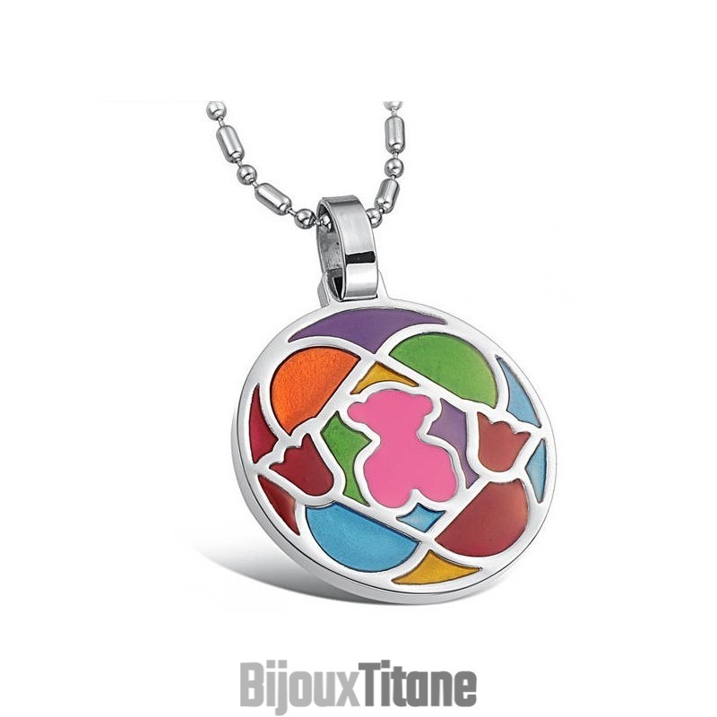 Collier En Titane De Forme Ronde D'Excellente Qualité Collier En Titane De Forme Ronde D'Excellente Qualité