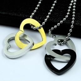 Pendentif Et Collier En Titane Pour Couple Tendance (Une Paire)