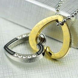 Pendentif Et Collier En Titane Pour Couple Tendance (Une Paire)