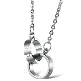 Collier En Titane Avec Anneau De Phase Pour Femme, Complet Et Conforme Aux Spécifications