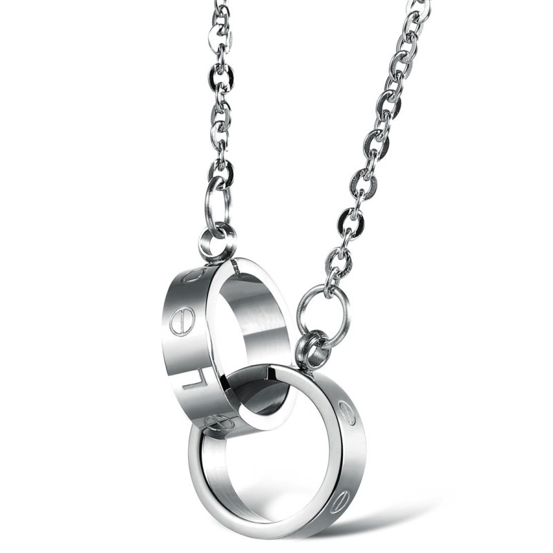 Collier En Titane Avec Anneau De Phase Pour Femme, Complet Et Conforme Aux Spécifications