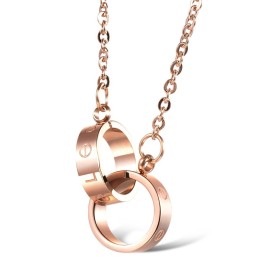 Collier En Titane Avec Anneau De Phase Féminin De Haute Qualité