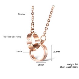 Collier En Titane Avec Anneau De Phase Féminin De Haute Qualité