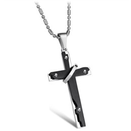 Collier En Titane Avec Croix À Grande Variété