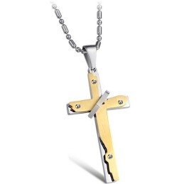 Collier En Titane Avec Croix À Grande Variété