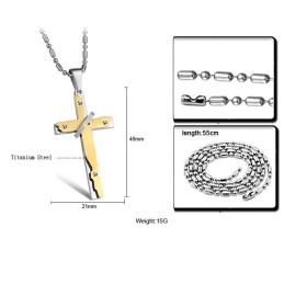Collier En Titane Avec Croix À Grande Variété