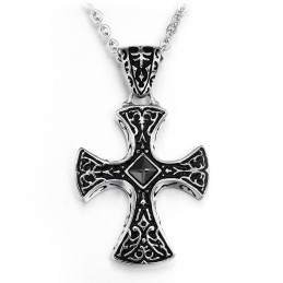 Collier En Titane Avec Croix À Grande Variété