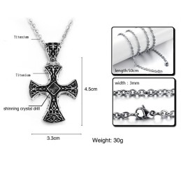 Collier En Titane Avec Croix À Grande Variété