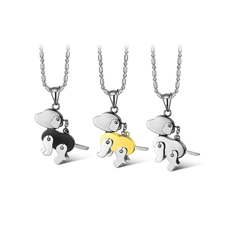 Collier En Titane En Forme De Chien De Qualité Stable