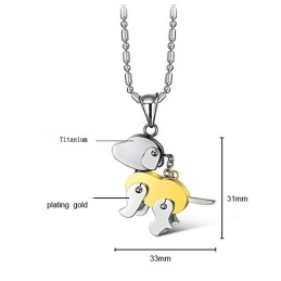 Collier En Titane En Forme De Chien De Qualité Stable