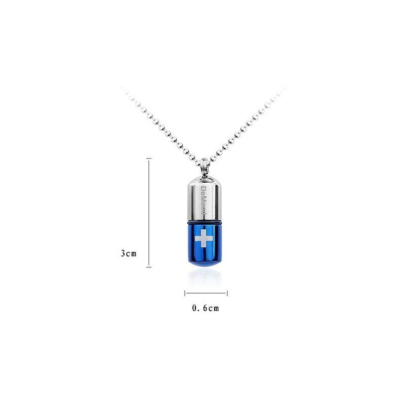 Collier Pendentif Croix En Titane Pur Bleu Argent Collier Pendentif Croix En Titane Pur Bleu Argent