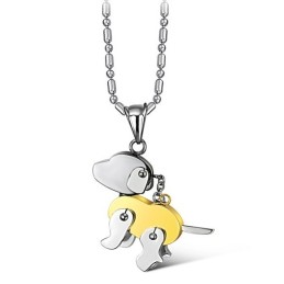 Collier En Titane En Forme De Chien De Qualité Stable