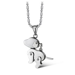 Collier En Titane En Forme De Chien De Qualité Stable