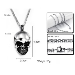 Collier En Titane Avec Tête De Mort, Le Roi De La Quantité