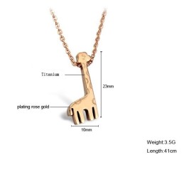 Collier En Titane Durable En Forme De Girafe