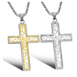 Collier En Titane Avec Croix Masculine De La Reine De La Qualité