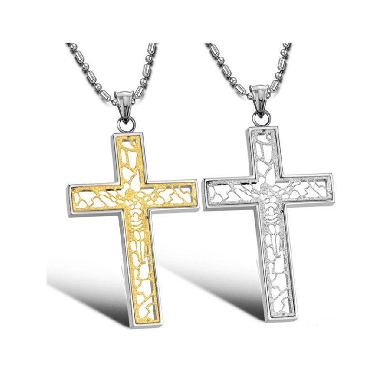 Collier En Titane Avec Croix Masculine De La Reine De La Qualité Collier En Titane Avec Croix Masculine De La Reine De La Qualité