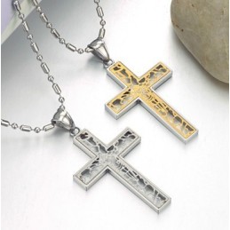 Collier En Titane Avec Croix Masculine De La Reine De La Qualité
