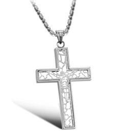 Collier En Titane Avec Croix Masculine De La Reine De La Qualité