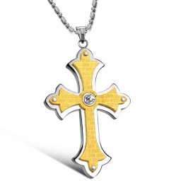 Collier Croix En Titane Pour Femme Avec Strass, Complet Et Conforme Aux Spécifications
