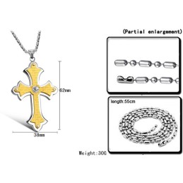 Collier Croix En Titane Pour Femme Avec Strass, Complet Et Conforme Aux Spécifications