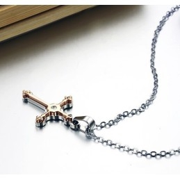 Collier En Titane Avec Croix Féminine, Le Roi De La Quantité