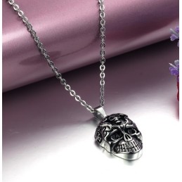 Collier En Titane Avec Tête De Mort Pour Homme De Qualité Supérieure