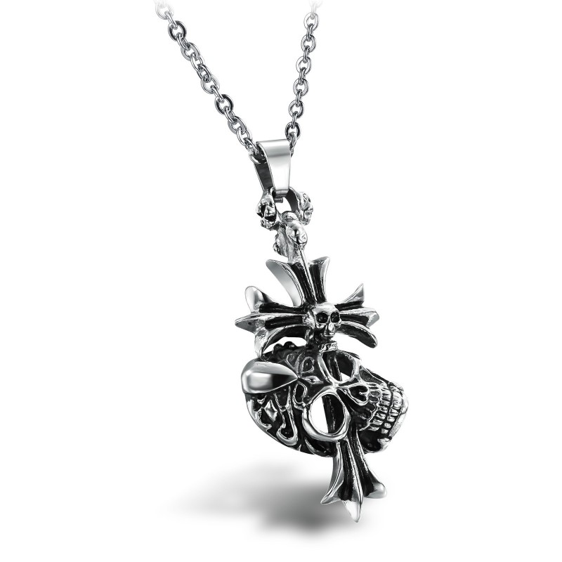 Collier En Titane Avec Croix Masculine, Le Roi De La Quantité