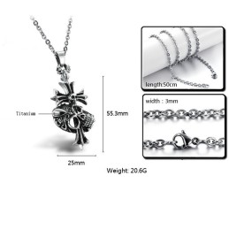 Collier En Titane Avec Croix Masculine, Le Roi De La Quantité
