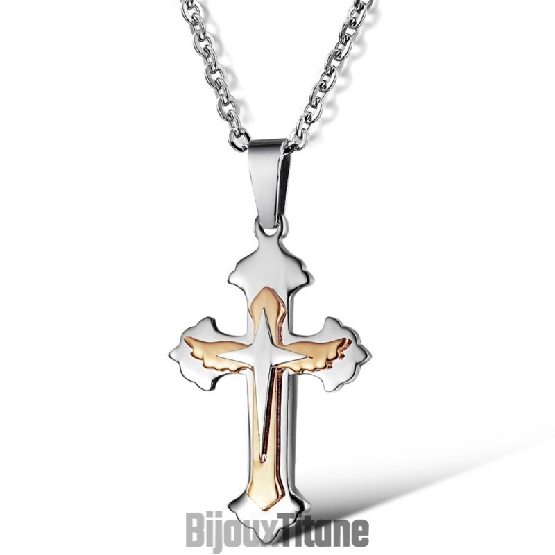 Collier En Titane Avec Croix De Qualité Supérieure