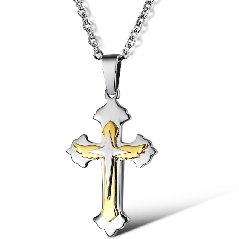 Collier En Titane Avec Croix À Grande Variété Collier En Titane Avec Croix À Grande Variété