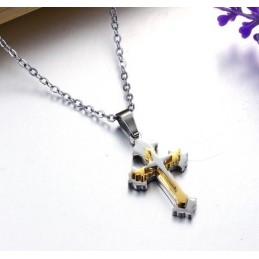 Collier En Titane Avec Croix À Grande Variété