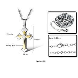 Collier En Titane Avec Croix À Grande Variété