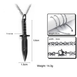 Collier En Titane Avec Poignard Facile À Utiliser
