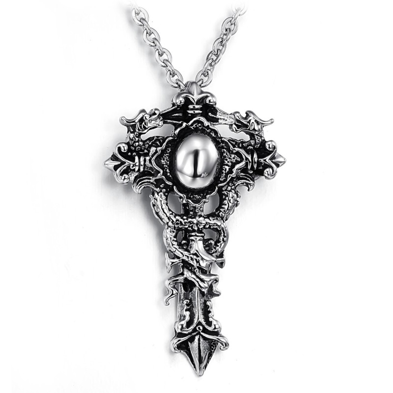 Collier En Titane Avec Croix À Grande Variété Collier En Titane Avec Croix À Grande Variété