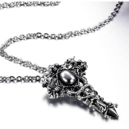 Collier En Titane Avec Croix À Grande Variété