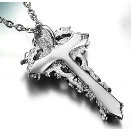 Collier En Titane Avec Croix À Grande Variété