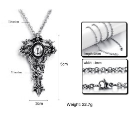 Collier En Titane Avec Croix À Grande Variété