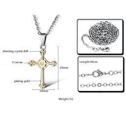 Collier Croix En Titane Pour Femme, Facile À Utiliser, Avec Strass