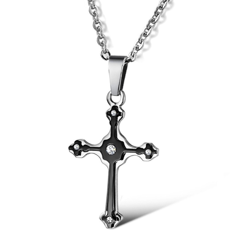 Collier Croix En Titane Pour Femme D'Excellente Qualité Avec Strass Collier Croix En Titane Pour Femme D'Excellente Qualité Avec Strass
